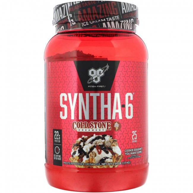 BSN, Syntha-6, Cold Stone Creamery, со вкусом печенья Cookie Doughn't You Want Some, 1,17 кг BSN, Syntha-6, Cold Stone Creamery, со вкусом печенья Cookie Doughn't You Want Some, 1,17 кг