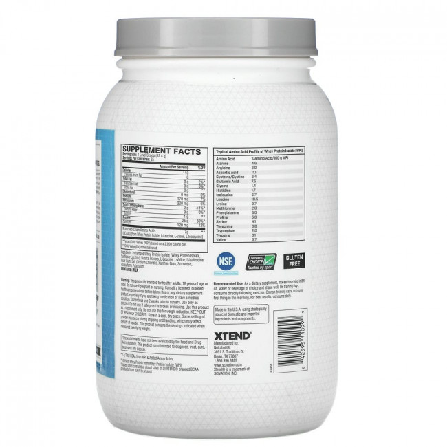 Xtend, Pro, изолят сывороточного протеина, со вкусом ванильного мороженого, 810 г (1,78 фунта)