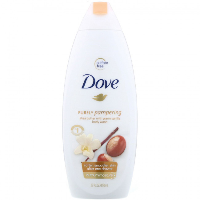 Dove, Гель для душа Purely Pampering, аромат «Масло ши и согревающая ваниль», 650 мл Dove, Гель для душа Purely Pampering, аромат «Масло ши и согревающая ваниль», 650 мл