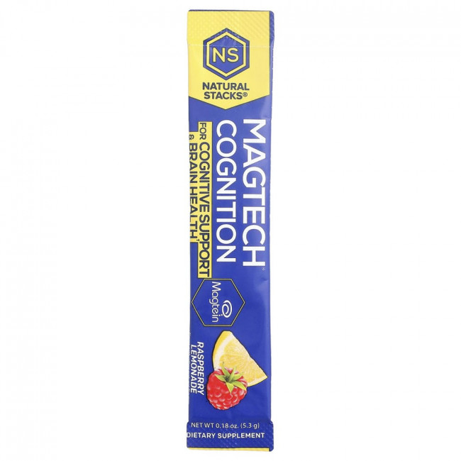 Natural Stacks, Magtech® Cognition, Малиновый лимонад, 14 пакетиков по 5,3 г каждый.