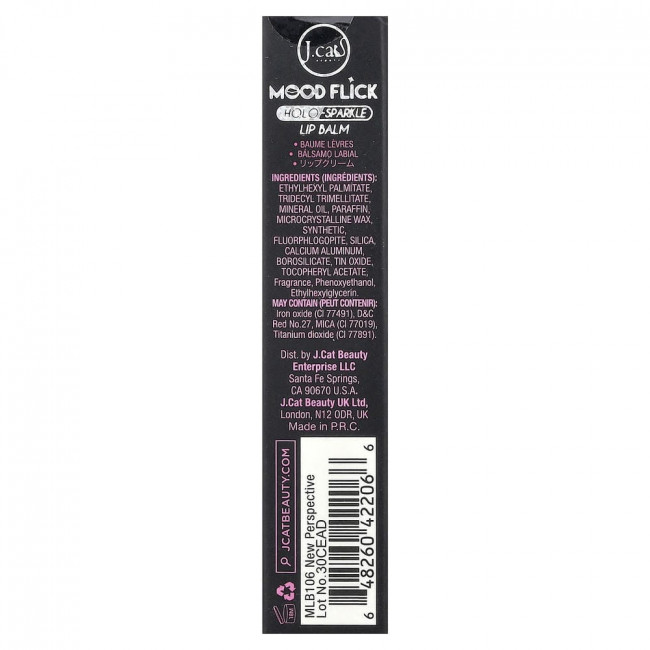 J.Cat Beauty, Mood Flick, Holo-Sparkle Lip Balm, MLB106 New Perspective, 0.07 oz (2 g)