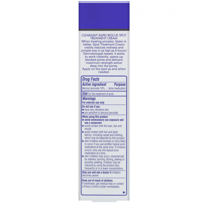 Clearasil, Rapid Rescue, крем для лечения акне, 28 г (1 унция)