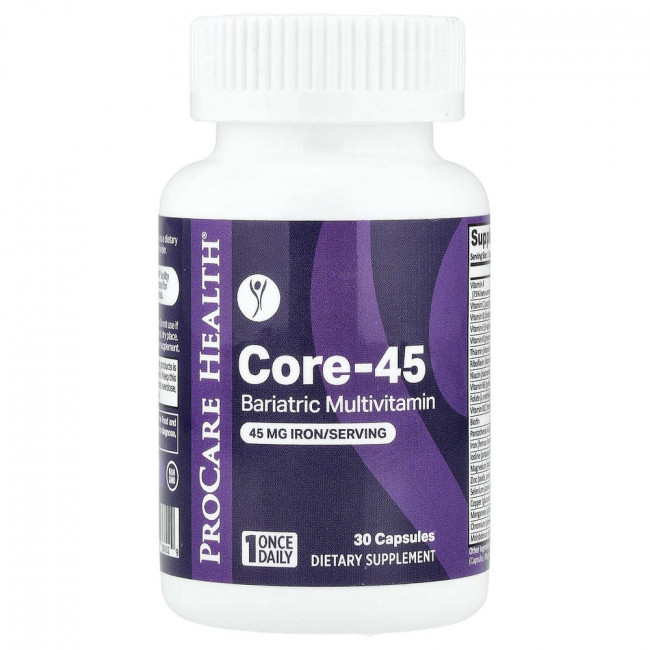 ProCare Health, Core-45, мультивитамины для бариатрических пациентов, 30 капсул