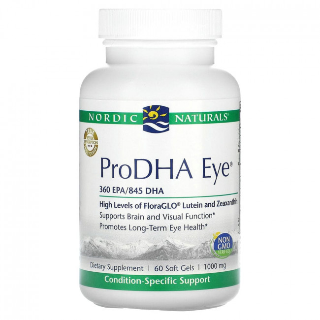 Nordic Naturals, ProDHA Eye, 1,000 mg, 60 Soft Gels Nordic Naturals, ProDHA Eye, 1,000 mg, 60 Soft Gels