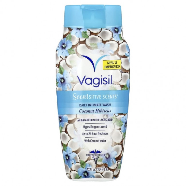 Vagisil, Scentsitive Scents®, средство для ежедневного умывания, кокос и гибискус, 354 мл (12 жидк. унций) Vagisil, Scentsitive Scents®, средство для ежедневного умывания, кокос и гибискус, 354 мл (12 жидк. унций)