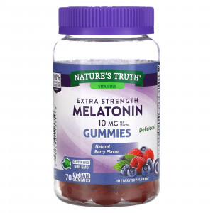 Nature's Truth, мелатонин, повышенная сила действия, со вкусом натуральных ягод, 5 мг, 70 веганских жевательных мармеладок