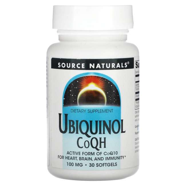 Source Naturals, Убихинол, коэнзим QH, 100 мг, 30 мягких таблеток Source Naturals, Убихинол, коэнзим QH, 100 мг, 30 мягких таблеток