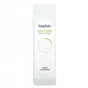Beplain, Greenful Bubble смываемая маска для лица, 12 шт. По 5 г