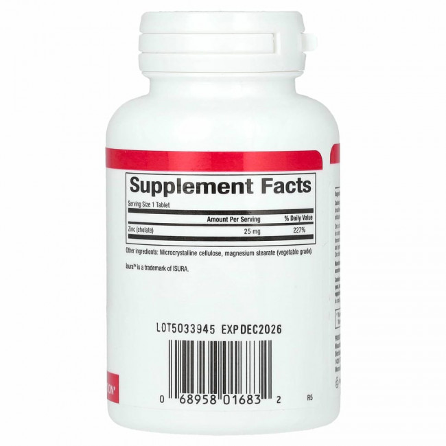 Natural Factors, хелат цинка, 25 мг, 90 таблеток