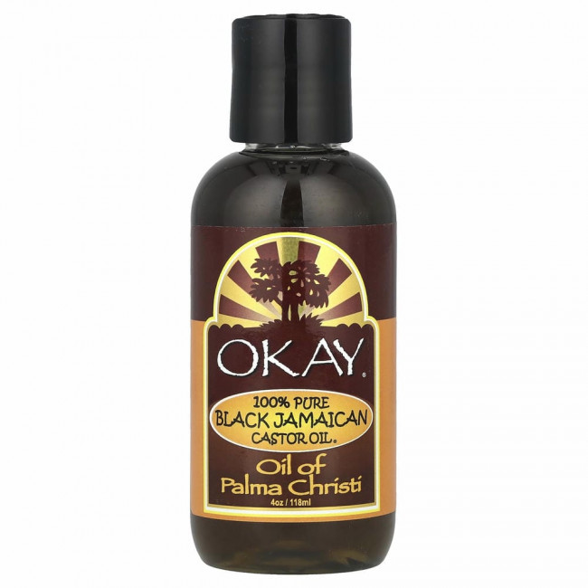 Okay Pure Naturals, 100% чистое черное ямайское касторовое масло, 118 мл (4 унции)