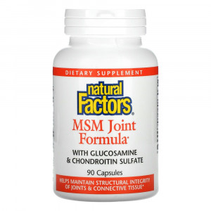 Natural Factors, средство для здоровья суставов с МСМ, глюкозамином и хондроитинсульфатом, 90 капсул Natural Factors, средство для здоровья суставов с МСМ, глюкозамином и хондроитинсульфатом, 90 капсул