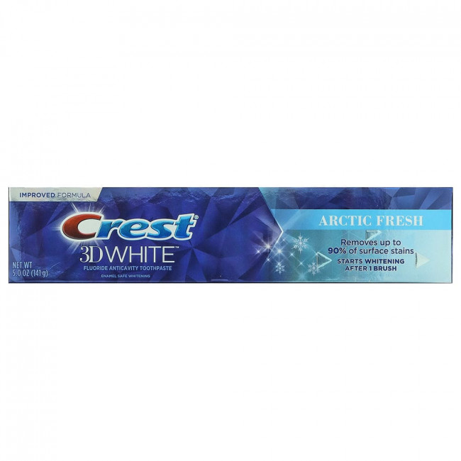 Crest, 3D White, зубная паста против кариеса с фтором, Arctic Fresh, 141 г (5 унций) Crest, 3D White, зубная паста против кариеса с фтором, Arctic Fresh, 141 г (5 унций)