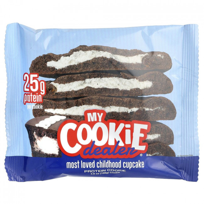 Протеиновое печенье My Cookie Dealer, протеиновое печенье, «Самый любимый кекс детства», 12 штук, по 108 г каждая. Протеиновое печенье My Cookie Dealer, протеиновое печенье, «Самый любимый кекс детства», 12 штук, по 108 г каждая.
