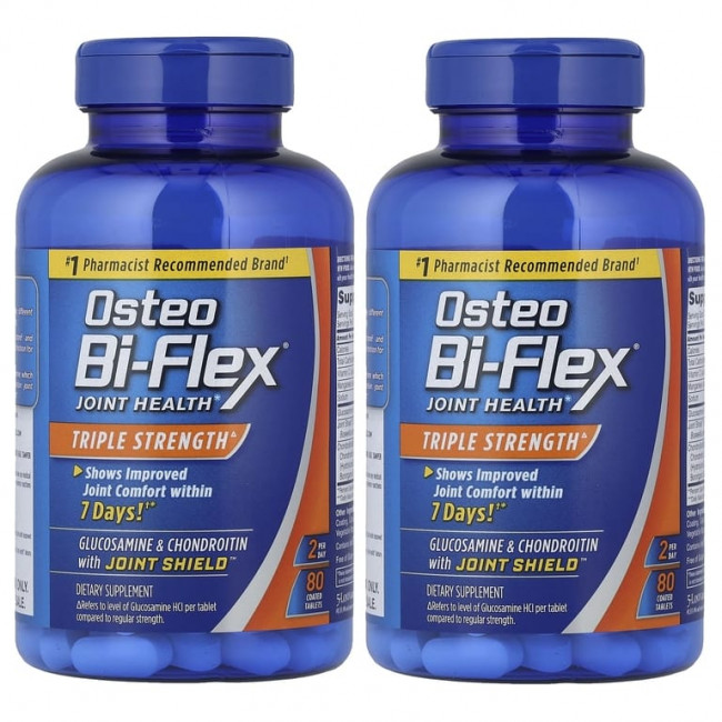 Osteo Bi-Flex, Здоровье суставов, тройная сила, 2 пакетика, 80 таблеток, покрытых оболочкой