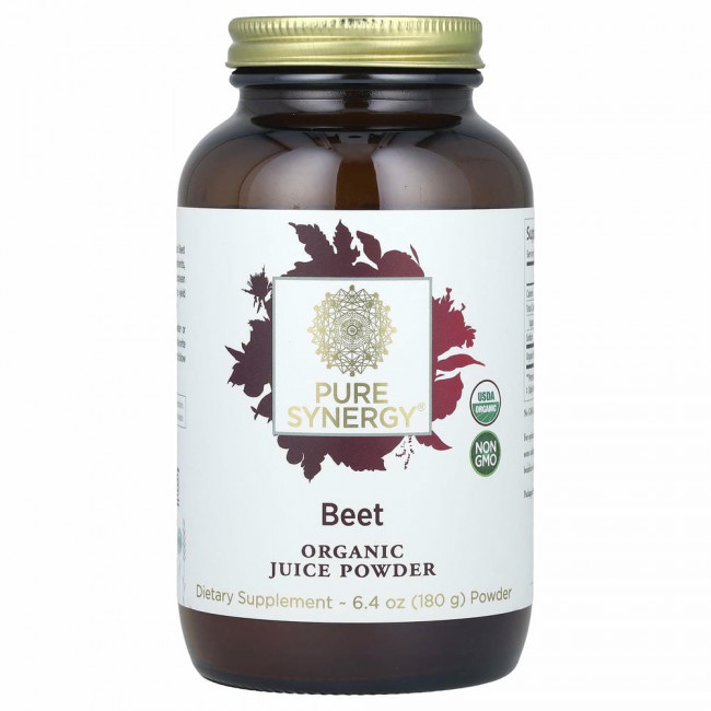 Pure Synergy, Порошок из сока органической свеклы, 6,4 унций (180 г) Pure Synergy, Порошок из сока органической свеклы, 6,4 унций (180 г)