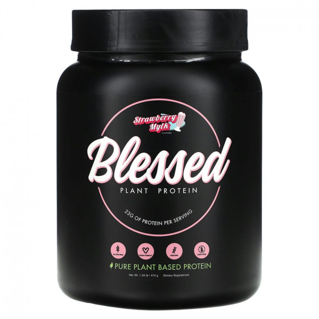Blessed, Plant Protein, Strawberry Mylk, 1.04 lb (474 g)