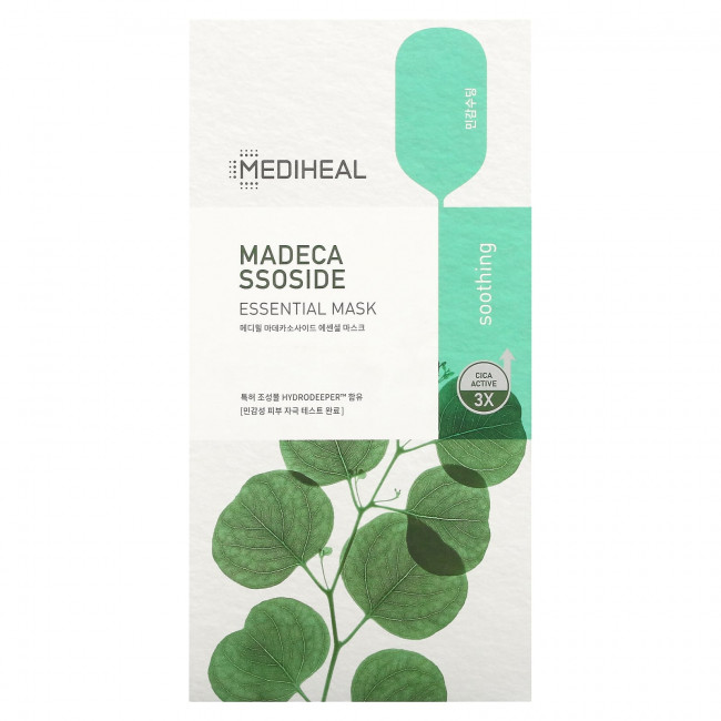 Mediheal, Madecassoside, Essential Beauty Mask, 4 шт., По 24 мл (0,81 жидк. Унции) Mediheal, Madecassoside, Essential Beauty Mask, 4 шт., По 24 мл (0,81 жидк. Унции)