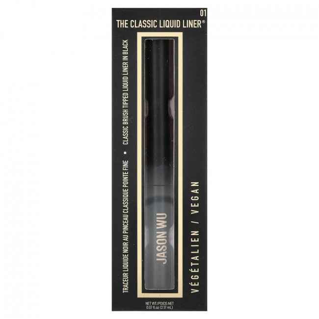 Жидкая подводка для глаз Jason Wu, The Classic Liquid Liner®, оттенок 01 Blackest Black, 0,07 жидких унций (2,17 мл)