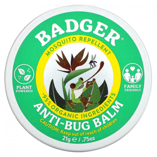 Badger Company, Бальзам для защиты от насекомых с цитронеллой и розмарином, 21 г (0,75 унции) Badger Company, Бальзам для защиты от насекомых с цитронеллой и розмарином, 21 г (0,75 унции)
