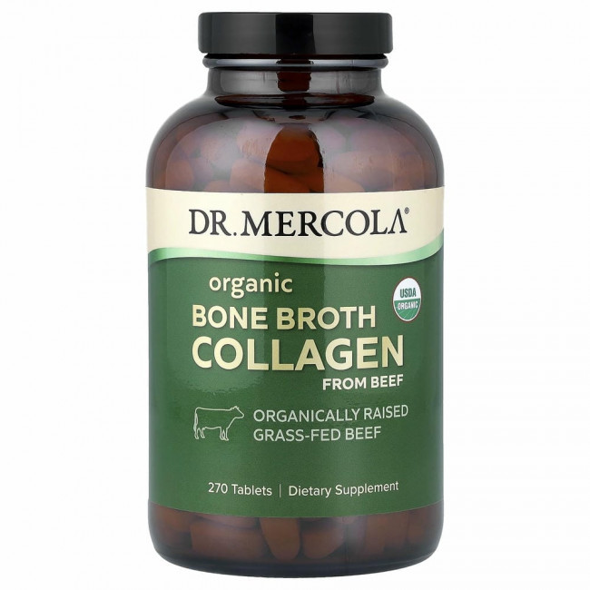 Dr. Mercola, Органический коллаген из говяжьего бульона, 270 таблеток