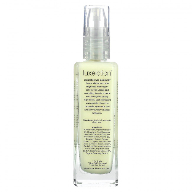LuxeBeauty, Luxe Lotion, роскошное увлажняющее средство для лица, без запаха, 59 мл (2 жидк. унции) LuxeBeauty, Luxe Lotion, роскошное увлажняющее средство для лица, без запаха, 59 мл (2 жидк. унции)