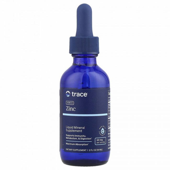 Trace Minerals ®, Ионизированный цинк, 50 мг, 59 мл (2 жидк. унции)