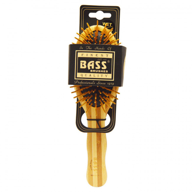 Bass Brushes, Большая овальная щетка для волос с деревянной щетиной и бамбуковой ручкой, 1 щетка для волос Bass Brushes, Большая овальная щетка для волос с деревянной щетиной и бамбуковой ручкой, 1 щетка для волос