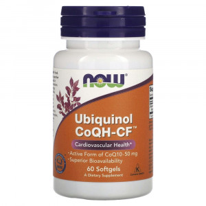 NOW Foods, Убихинол CoQH-CF, 60 гелевых капсул NOW Foods, Убихинол CoQH-CF, 60 гелевых капсул