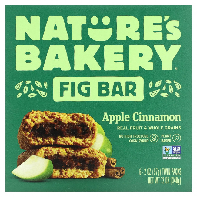 Nature's Bakery, Инжирный батончик, яблоко и корица, 6 двойных пакетиков по 57 г (2 унции) Nature's Bakery, Инжирный батончик, яблоко и корица, 6 двойных пакетиков по 57 г (2 унции)