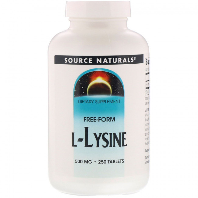 Source Naturals, L-лизин, 500 мг, 250 таблеток Source Naturals, L-лизин, 500 мг, 250 таблеток