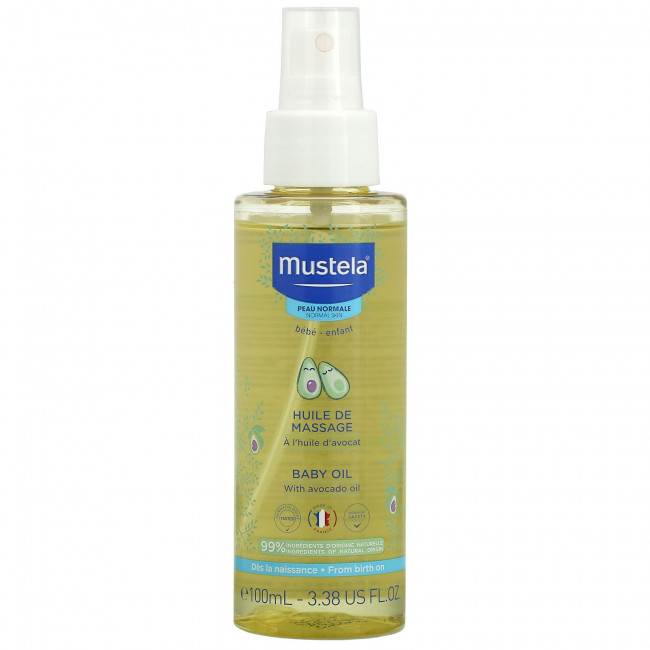 Mustela, Детское масло с маслом авокадо, 3,38 жидких унций (100 мл) Mustela, Детское масло с маслом авокадо, 3,38 жидких унций (100 мл)