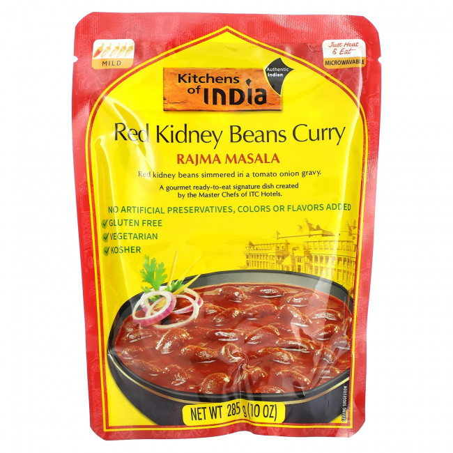 Kitchens of India, Rajma Masala, красная фасоль, карри, неострый, 285 г (10 унций) Kitchens of India, Rajma Masala, красная фасоль, карри, неострый, 285 г (10 унций)