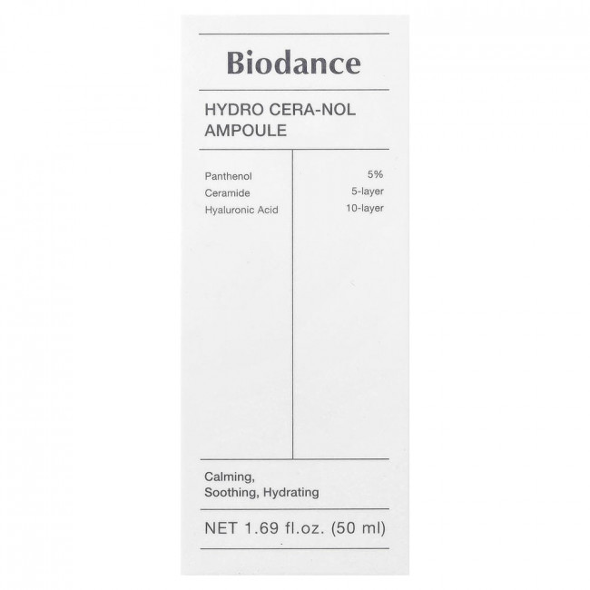 Biodance, ампула Hydro Cera-Nol, 50 мл (1,69 жидких унций) Biodance, ампула Hydro Cera-Nol, 50 мл (1,69 жидких унций)