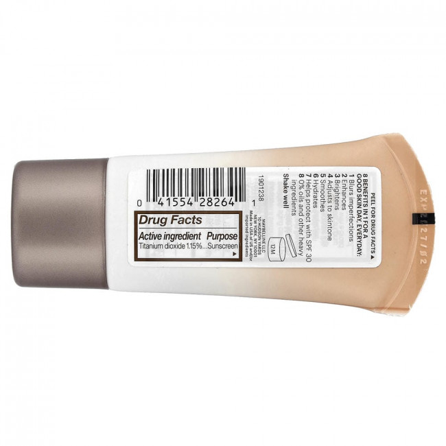 Maybelline, Dream BB Fresh, увлажняющий бальзам для лица, SPF 30, 120, средний тканевый тинт, 30 мл (1 жидкая унция)