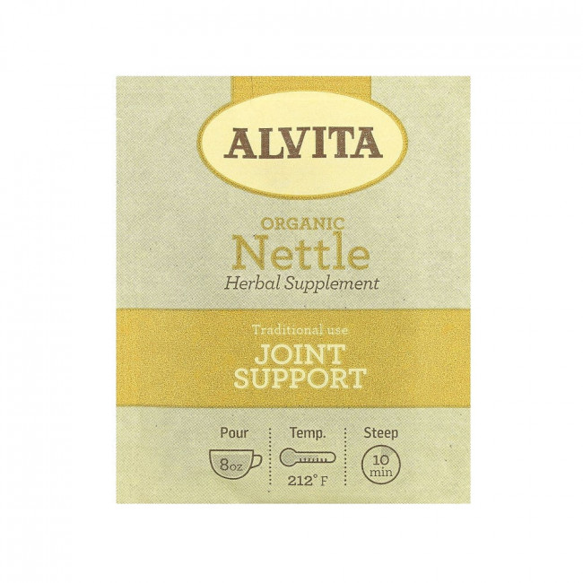 Alvita Teas, Organic Botanical Tea, Nettle, Caffeine Free, 16 Individually Wrapped Tea Bags, 0.68 oz (19.28 g)