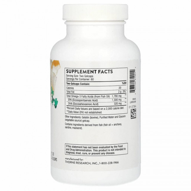 Thorne Research, Super EPA Pro, 120 желатиновых капсул Thorne Research, Super EPA Pro, 120 желатиновых капсул