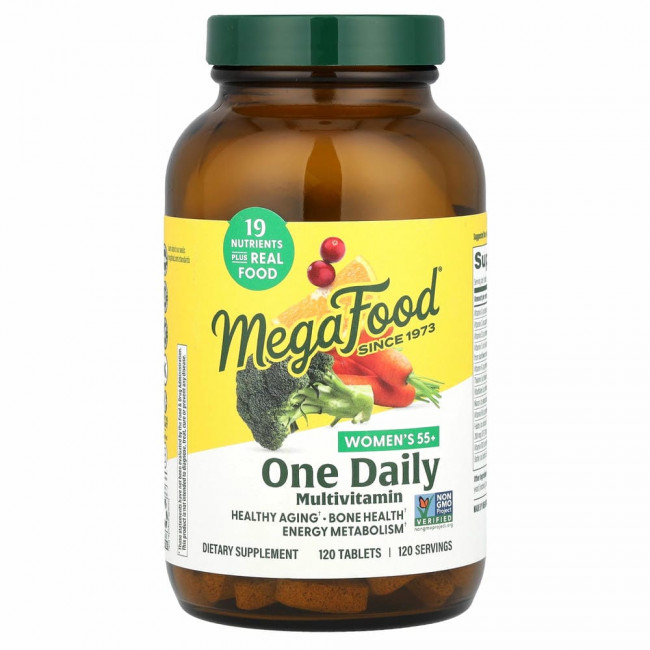 MegaFood, комплекс витаминов и микроэлементов для женщин старше 55 лет, для приема один раз в день, 120 таблеток
