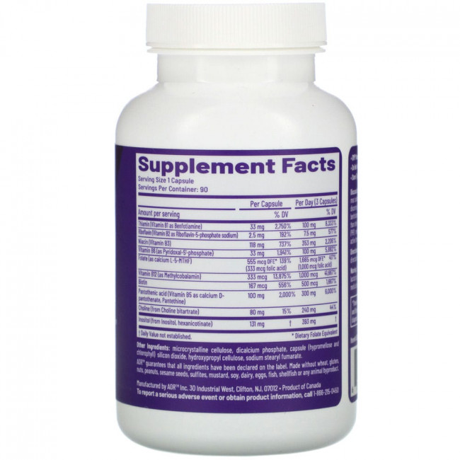 Advanced Orthomolecular Research AOR, Advanced B Complex, улучшенный комплекс витаминов группы В, 90 растительных капсул Advanced Orthomolecular Research AOR, Advanced B Complex, улучшенный комплекс витаминов группы В, 90 растительных капсул