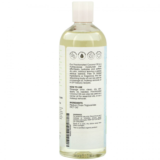Sky Organics, 100% чистое фракционированное кокосовое масло, 473 мл (16 жидких. унций) Sky Organics, 100% чистое фракционированное кокосовое масло, 473 мл (16 жидких. унций)