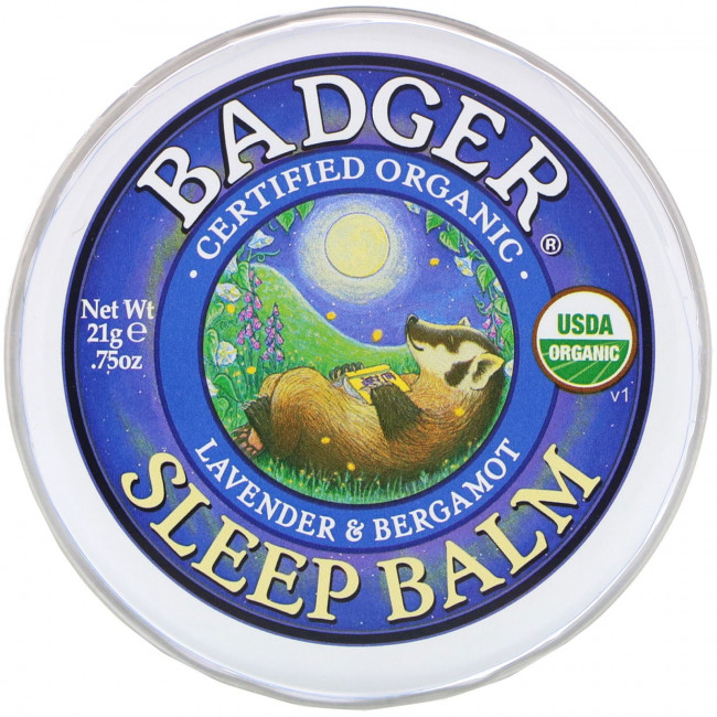 Badger Company, Органический бальзам для сна, лаванда и бергамот, 21 г (0,75 унции) Badger Company, Органический бальзам для сна, лаванда и бергамот, 21 г (0,75 унции)