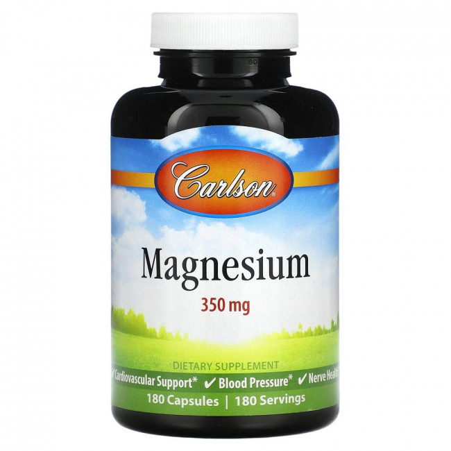 Carlson Labs, магний, 350 мг, 180 капсул