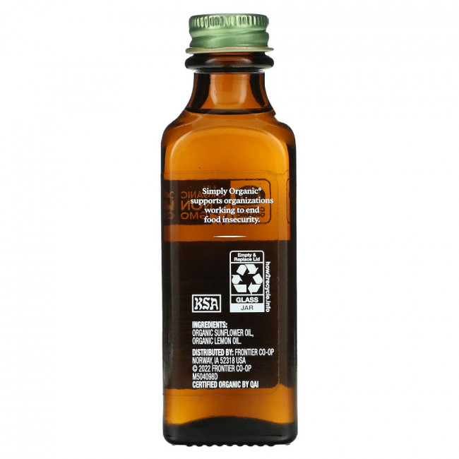 Simply Organic, Лимонный ароматизатор, 2 жидких унций (59 мл)