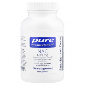 Pure Encapsulations, NAC, 600 мг, 180 капсул