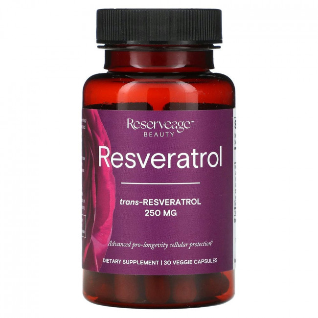 Reserveage Nutrition, Ресвератрол, 250 мг, 30 растительных капсул