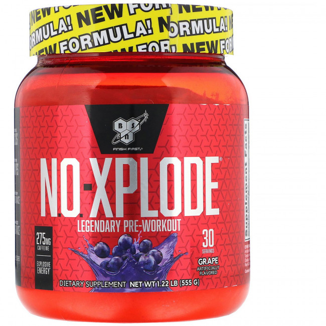 BSN, N.O.-Xplode, легендарный предтренировочный комплекс, виноград, 555 г (1,22 фунта) BSN, N.O.-Xplode, легендарный предтренировочный комплекс, виноград, 555 г (1,22 фунта)