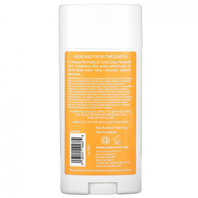 Zion Health, Bold, ClayDry Deodorant, жимолость, 2,8 унции (80 г)