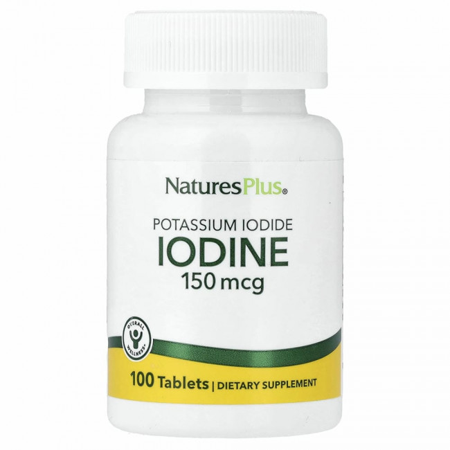 NaturesPlus, йодид калия, 150 мкг, 100 таблеток NaturesPlus, йодид калия, 150 мкг, 100 таблеток