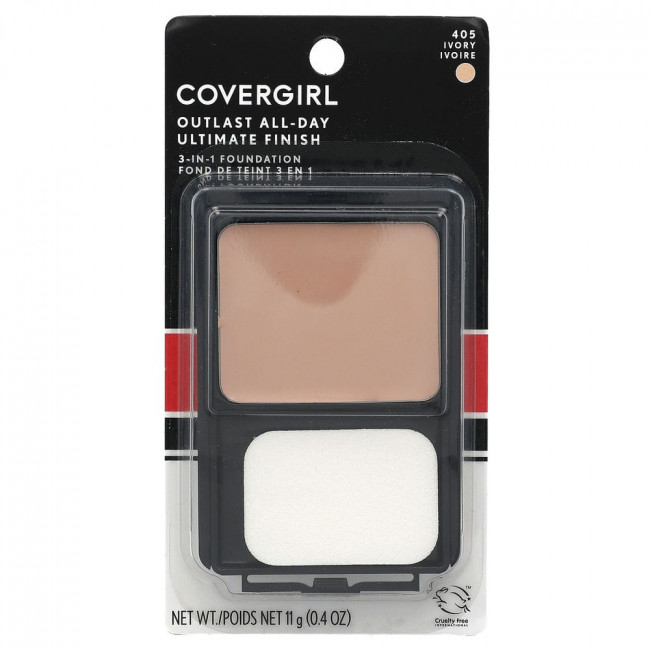 Covergirl, Outlast All-Day Ultimate Finish, 3-in-1 Foundation, 405 Ivory , 0.4 oz (11 g)