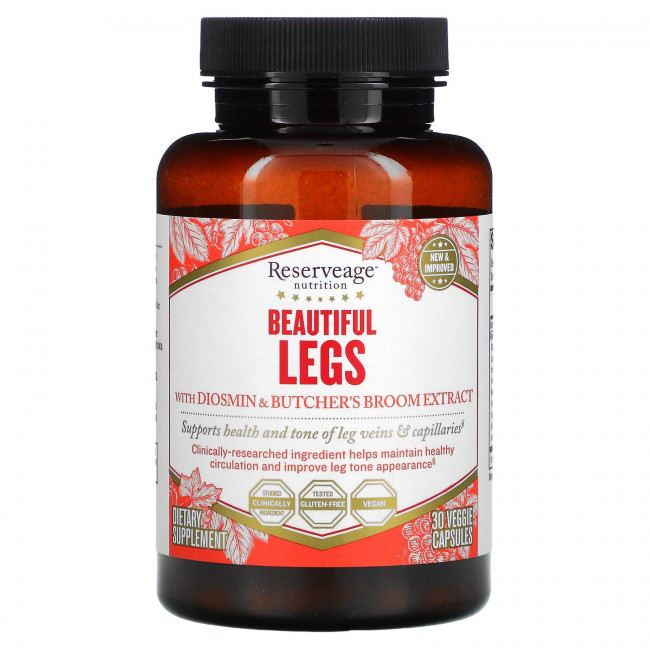 ReserveAge Nutrition, Beautiful Legs с диосмином и ресвератролом, 30 растительных капсул