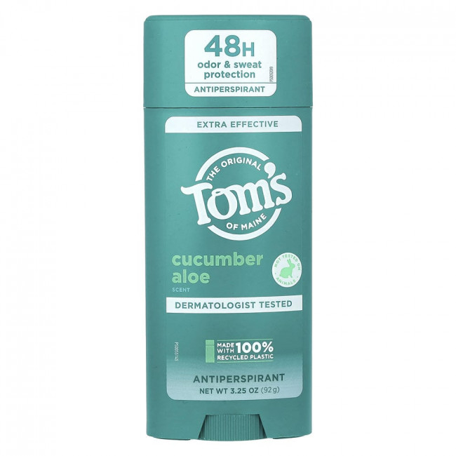Tom's of Maine, Экстраэффективный антиперспирант, Огурец Алоэ, 92 г (3,25 унции) (Снят с производства)